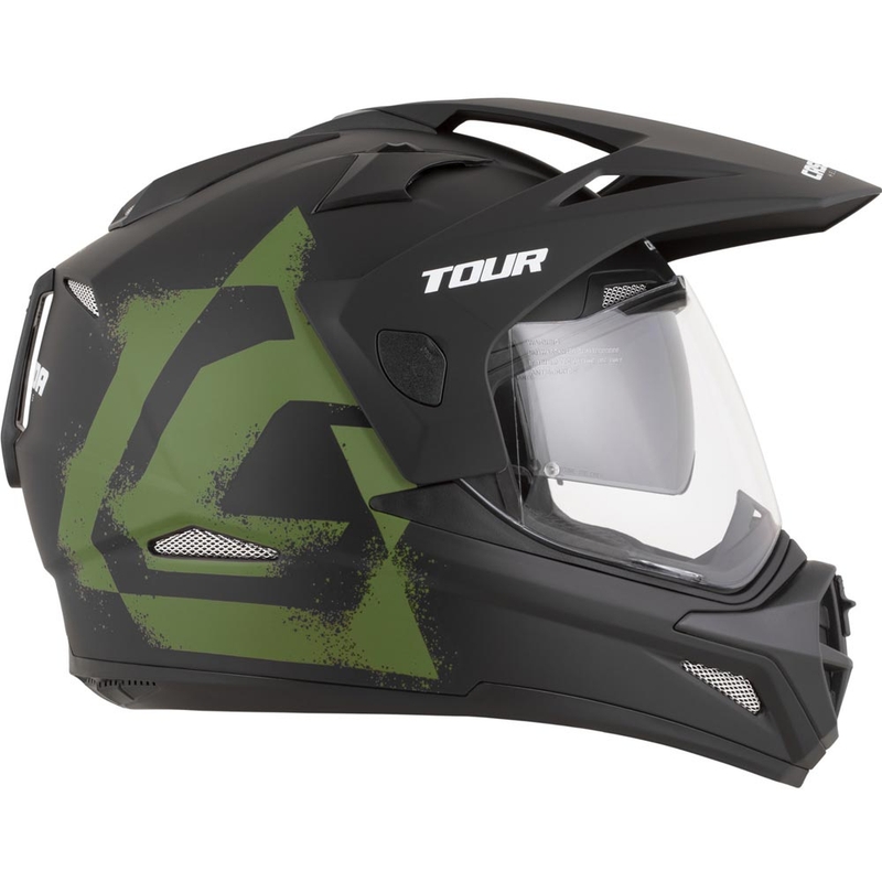 Enduro helma na motorku Cassida Tour 2.0 Crew matná černo-tmavě zelená