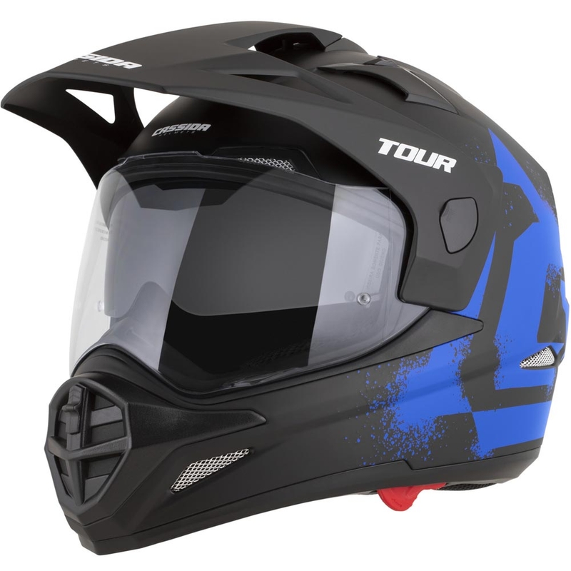 Cassida Tour 2.0 Crew enduro motoros bukósisak matt fekete-kék