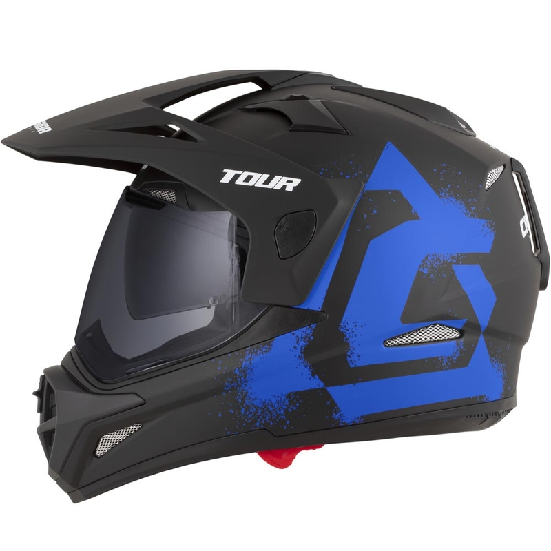 Cassida Tour 2.0 Crew enduro motoros bukósisak matt fekete-kék