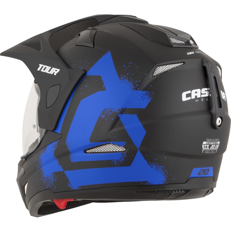 Cassida Tour 2.0 Crew enduro motoros bukósisak matt fekete-kék