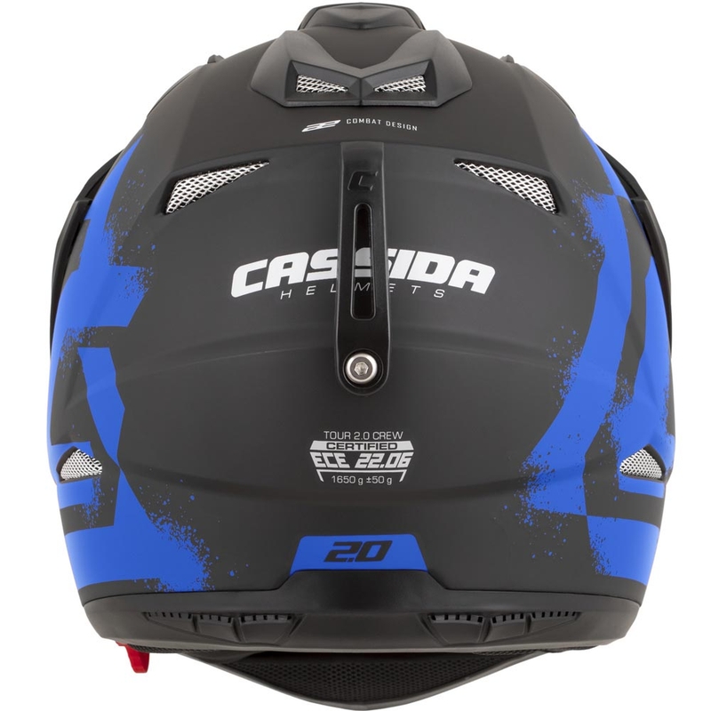 Cassida Tour 2.0 Crew enduro motoros bukósisak matt fekete-kék
