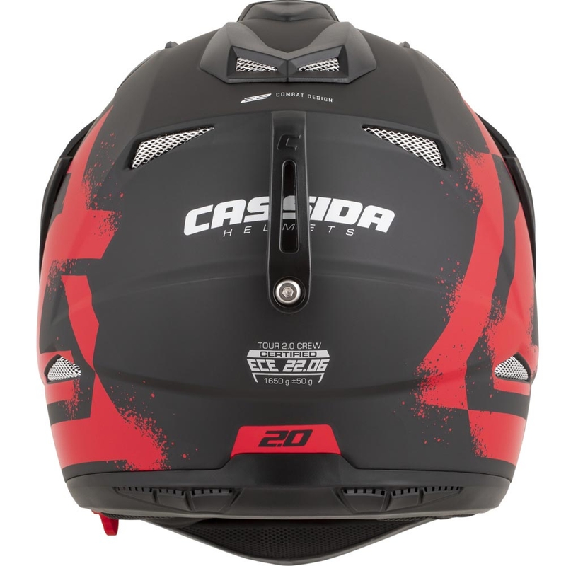 Cassida Tour 2.0 Crew enduro motoros bukósisak matt fekete-piros