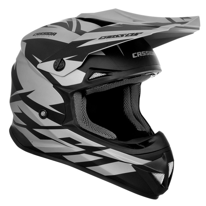 Motocross sisak Cassida Cross Cup Two fekete-szürke