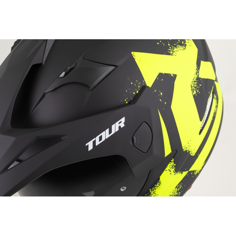 Enduro helma na motorku Cassida Tour 2.0 Crew matná černo-fluo žlutá