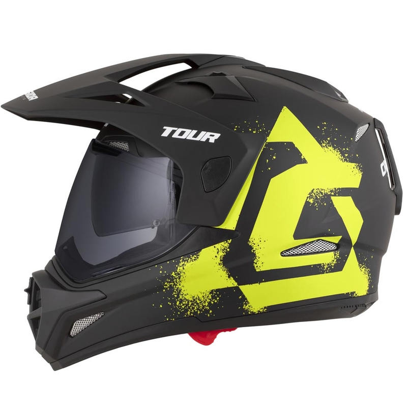 Enduro helma na motorku Cassida Tour 2.0 Crew matná černo-fluo žlutá