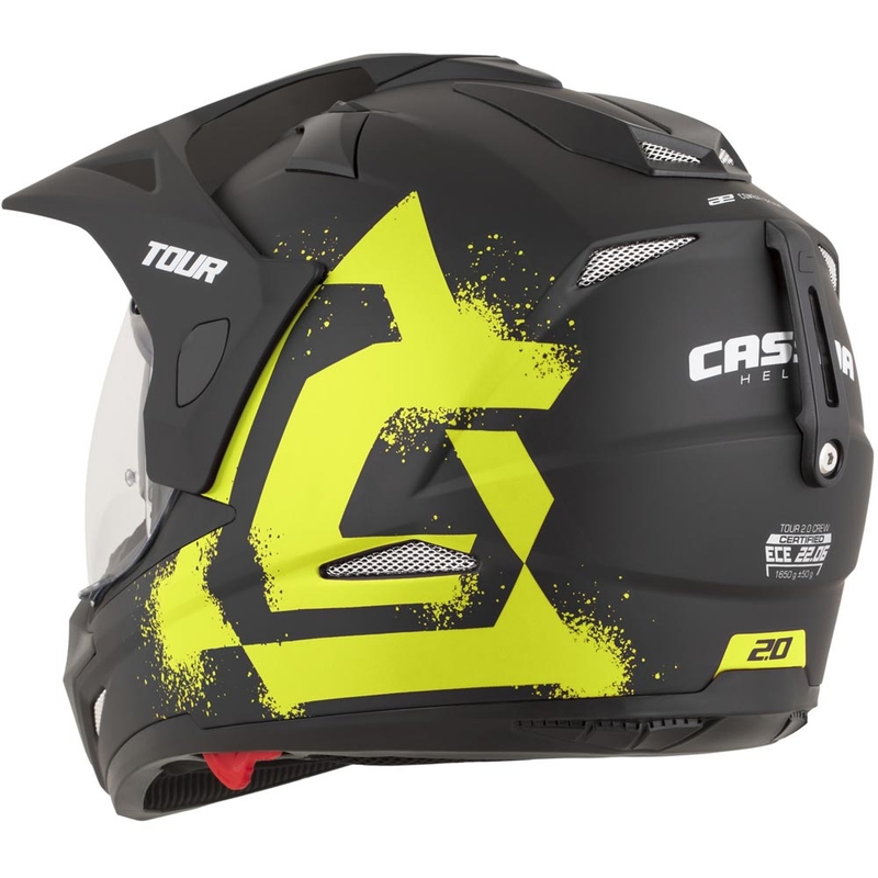 Enduro helma na motorku Cassida Tour 2.0 Crew matná černo-fluo žlutá