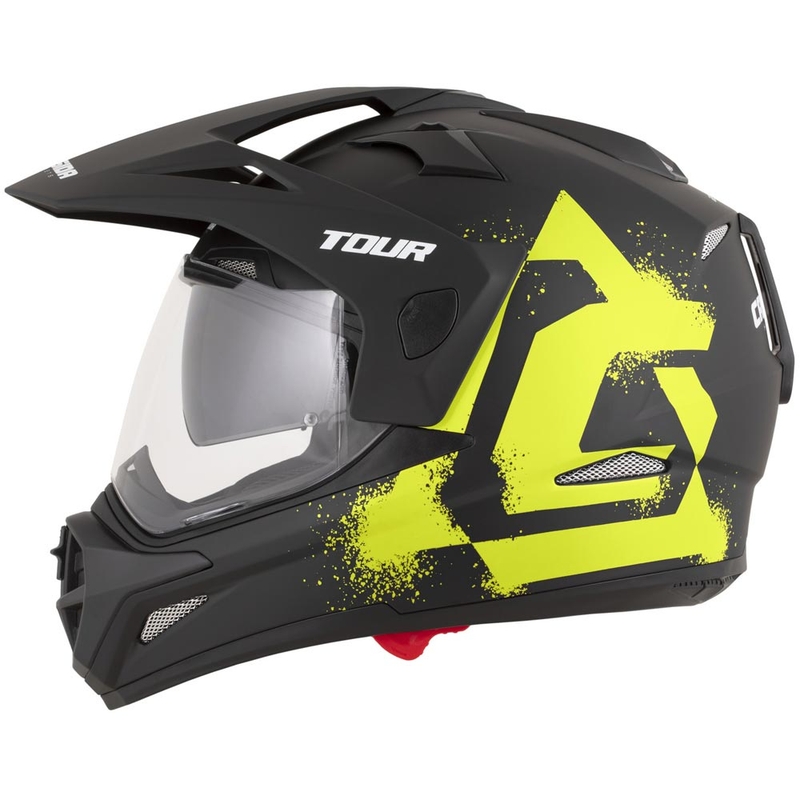 Enduro helma na motorku Cassida Tour 2.0 Crew matná černo-fluo žlutá