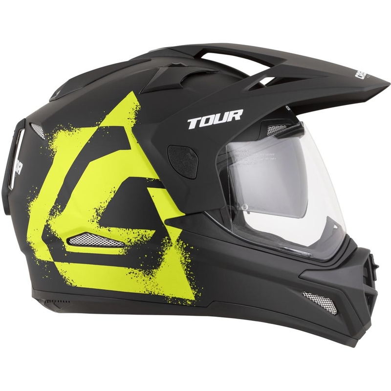 Enduro helma na motorku Cassida Tour 2.0 Crew matná černo-fluo žlutá