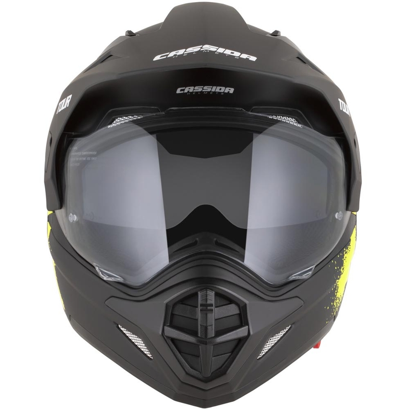 Enduro helma na motorku Cassida Tour 2.0 Crew matná černo-fluo žlutá