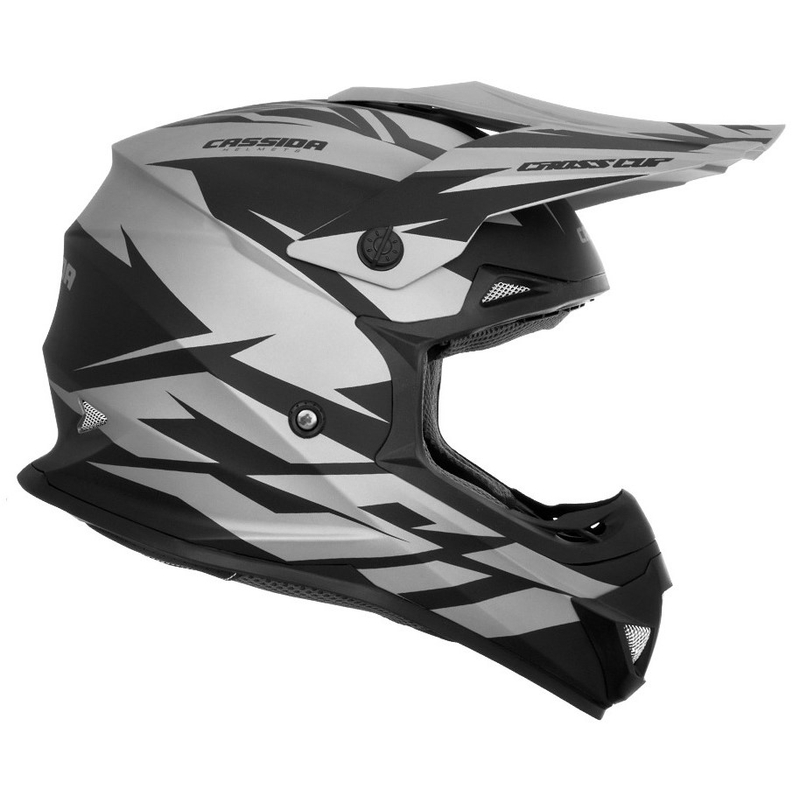 Motocross sisak Cassida Cross Cup Two fekete-szürke