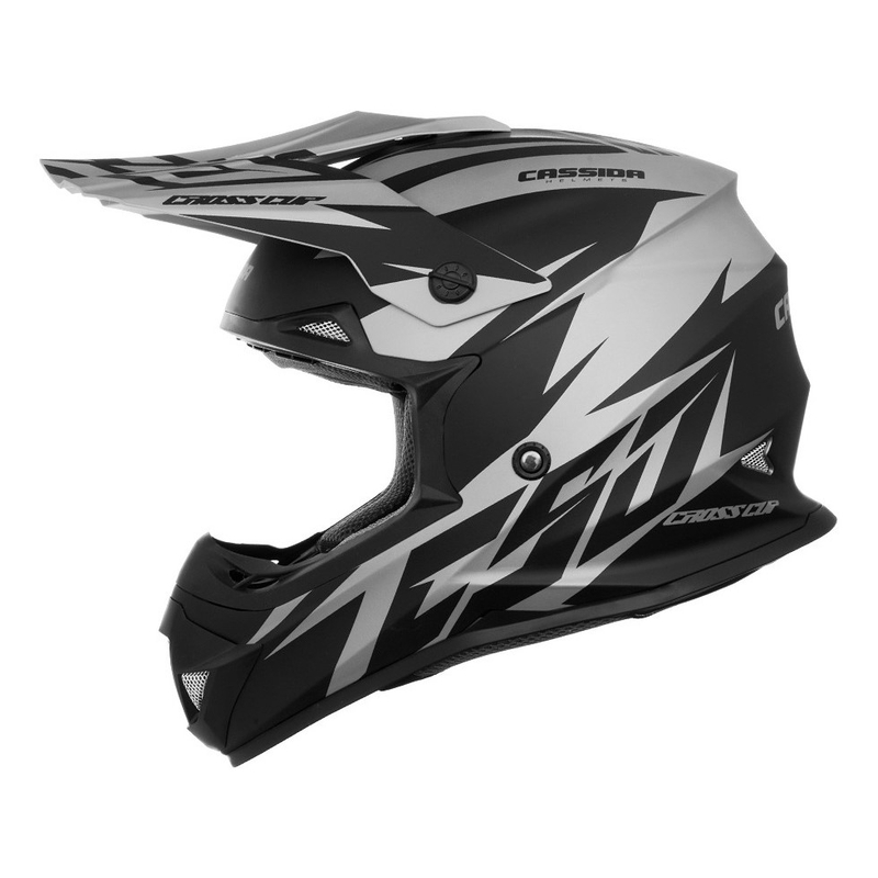 Motocross sisak Cassida Cross Cup Two fekete-szürke
