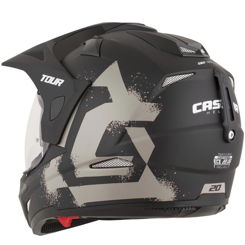 Cassida Tour 2.0 Crew enduro motoros bukósisak matt fekete-homokos
