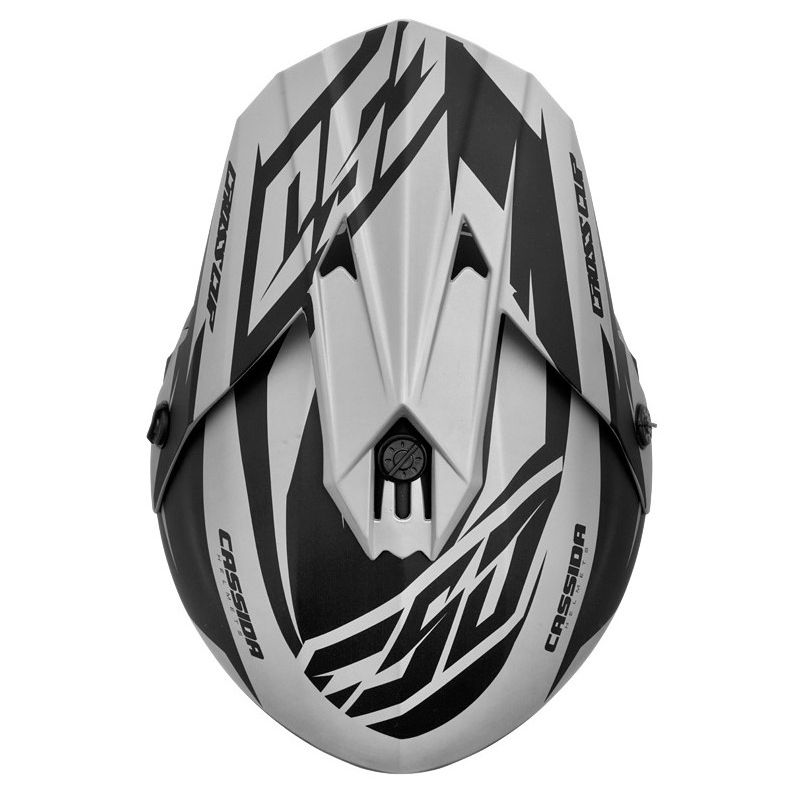 Motocross sisak Cassida Cross Cup Two fekete-szürke