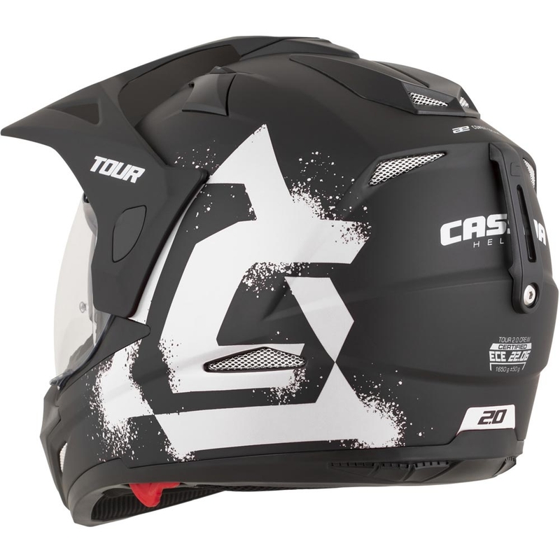 Cassida Tour 2.0 Crew enduro motoros bukósisak matt fekete-fehér