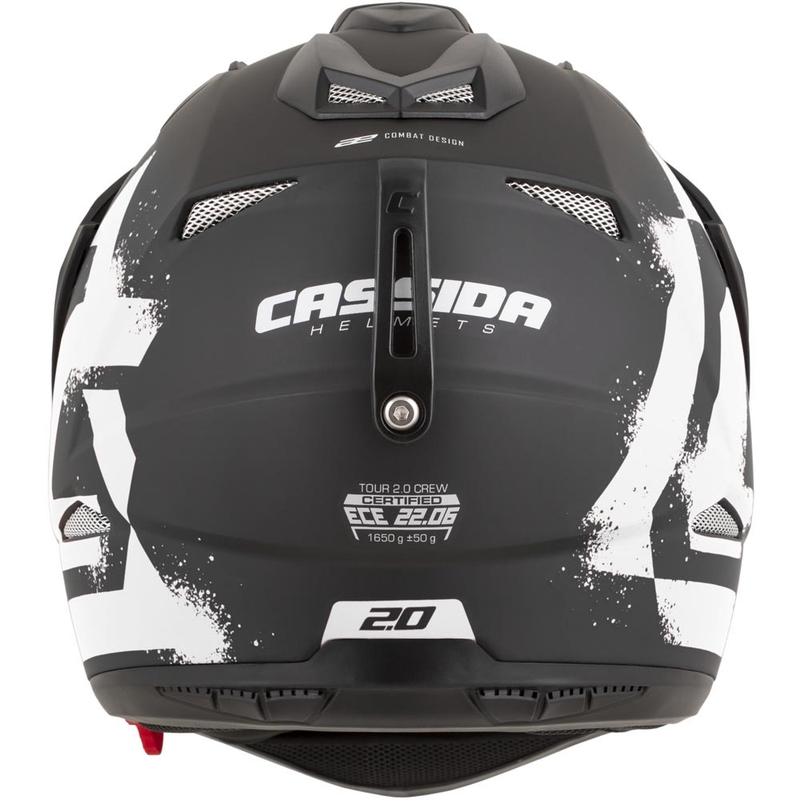 Cassida Tour 2.0 Crew enduro motoros bukósisak matt fekete-fehér