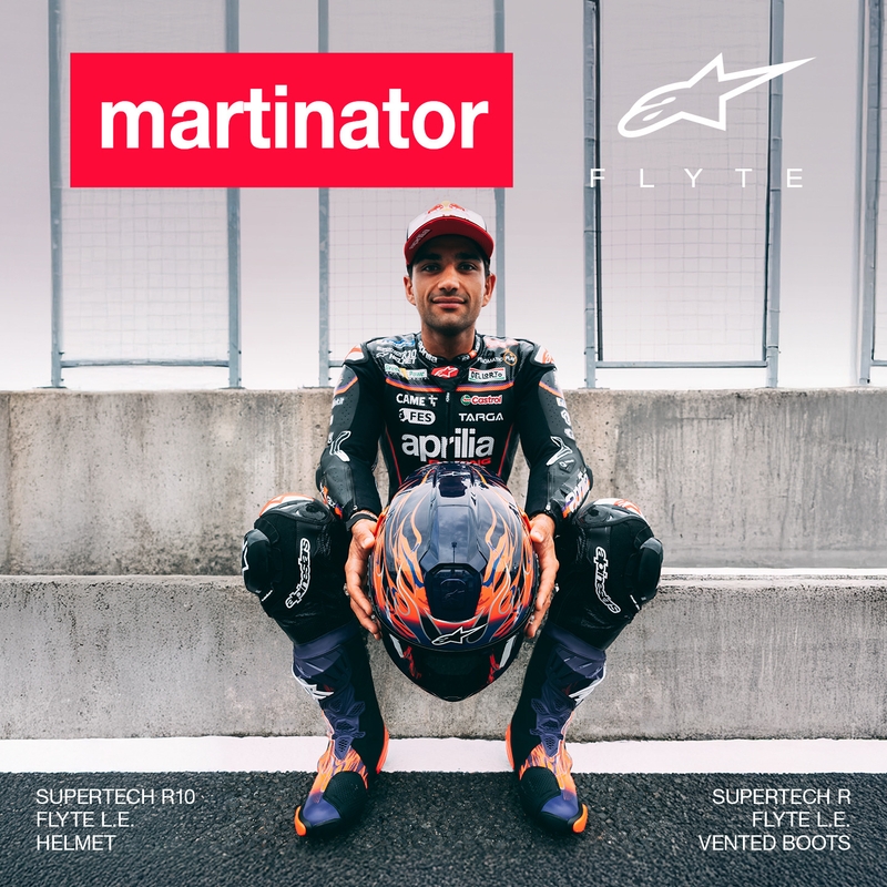 Alpinestars Supertech R-10 Flyte limitált kiadás Jorge Martin zárt motoros bukósisak lila-piros