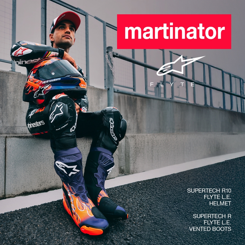 Alpinestars Supertech R-10 Flyte limitált kiadás Jorge Martin zárt motoros bukósisak lila-piros