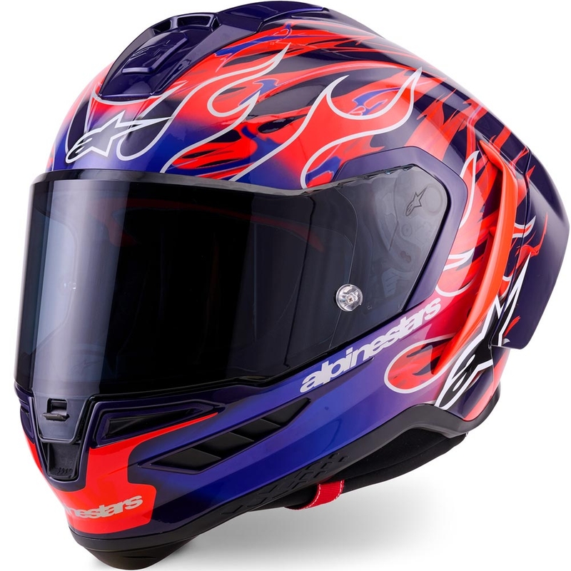 Alpinestars Supertech R-10 Flyte limitált kiadás Jorge Martin zárt motoros bukósisak lila-piros