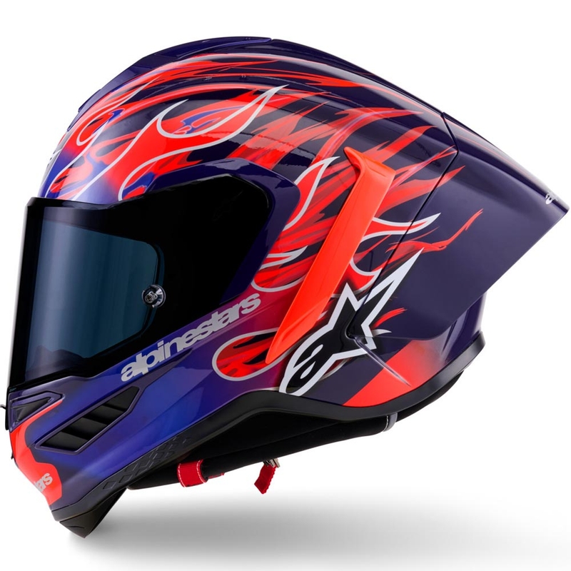 Alpinestars Supertech R-10 Flyte limitált kiadás Jorge Martin zárt motoros bukósisak lila-piros