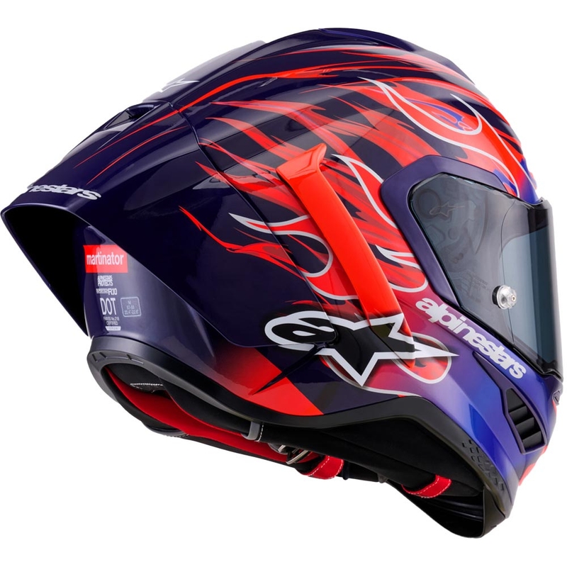 Alpinestars Supertech R-10 Flyte limitált kiadás Jorge Martin zárt motoros bukósisak lila-piros