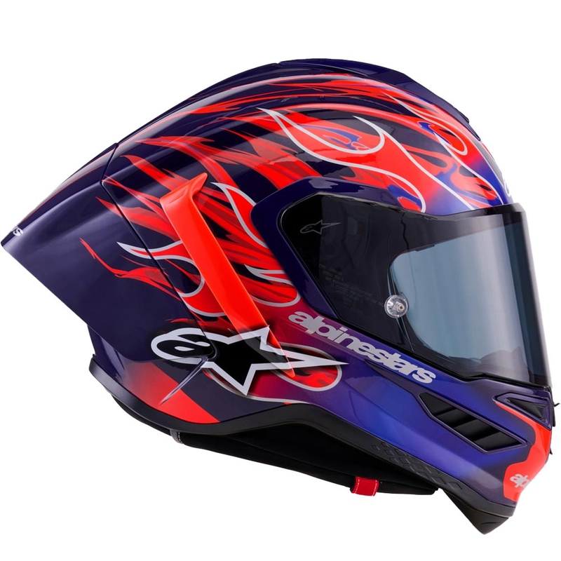 Alpinestars Supertech R-10 Flyte limitált kiadás Jorge Martin zárt motoros bukósisak lila-piros