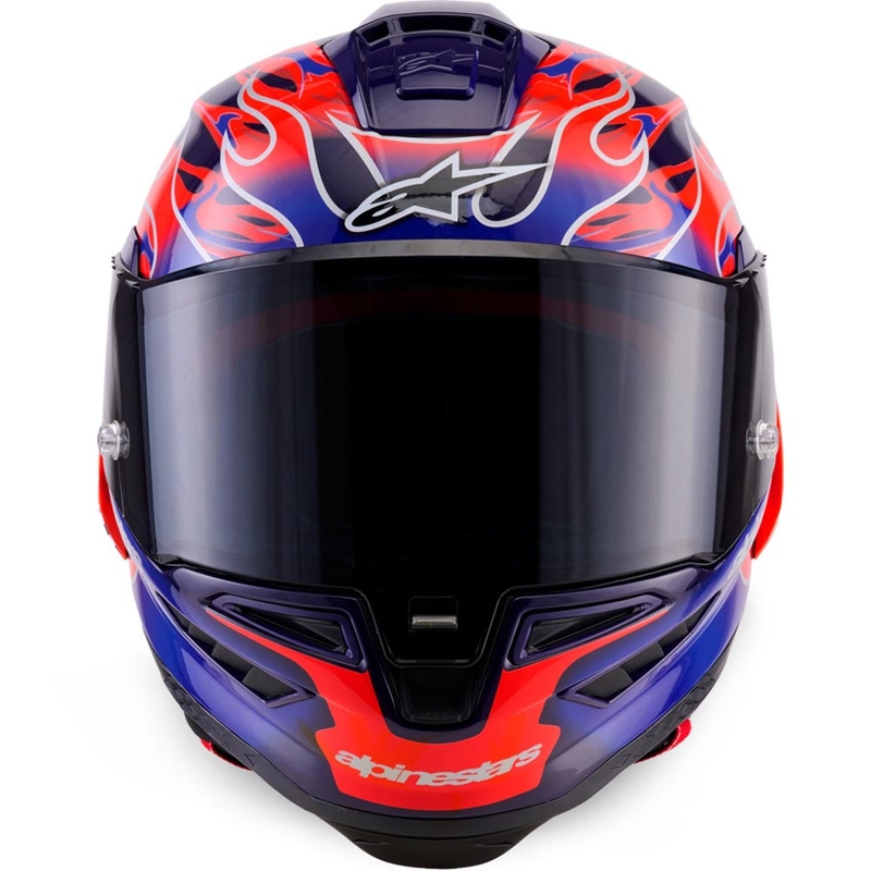 Alpinestars Supertech R-10 Flyte limitált kiadás Jorge Martin zárt motoros bukósisak lila-piros
