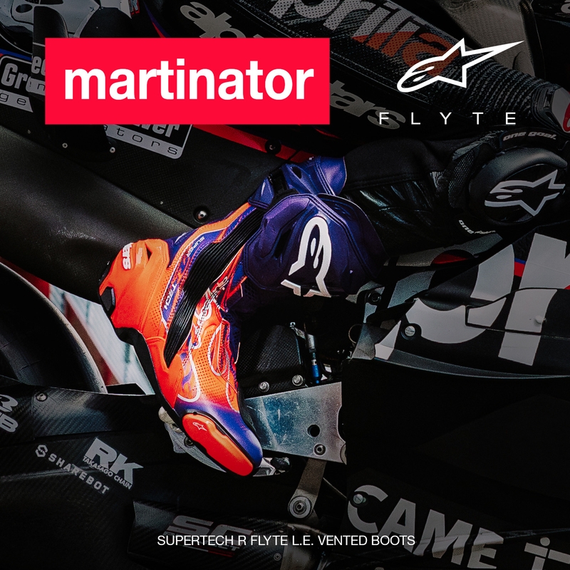 Alpinestars Supertech R Vented Flyte limitált kiadás Jorge Martin motoros csizma lila-piros-fekete