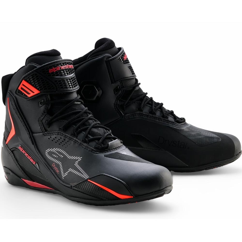 Alpinestars Faster-4 Drystar motoros cipő fekete-fluo piros