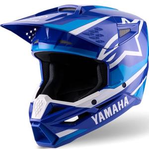 Motokrosová helma na motorku Alpinestars S-M3 YAMAHA kolekce modro-bílá