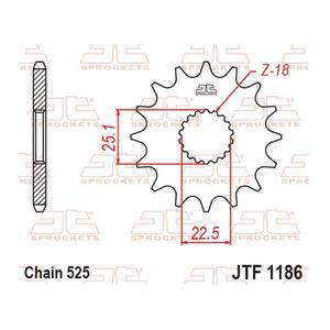Első lánckerék JT JTF 1186-16RB 16 fogak,525 rubber cushioned