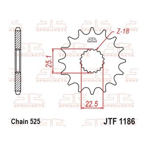Első lánckerék JT JTF 1186-17RB 17 fogak,525 rubber cushioned