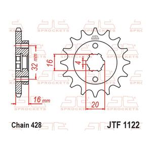 Első lánckerék JT JTF 1122-14 14 fogak,428