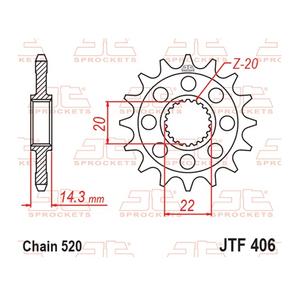 Első lánckerék JT JTF 406-16RB 16 fogak,520 rubber cushioned