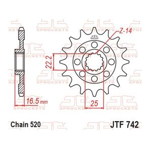 Első lánckerék JT JTF 742-15RB 15 fogak,520 rubber cushioned