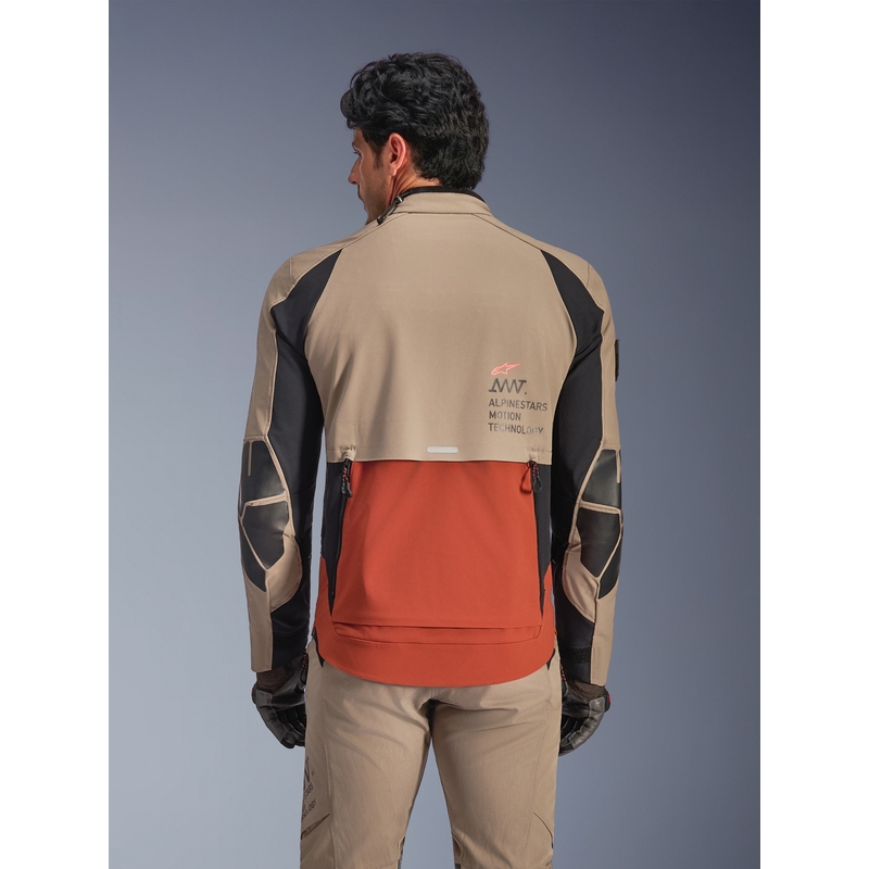 Alpinestars AMT-8 Stretch Drystar XF motoros kabát barna-narancssárga-fekete