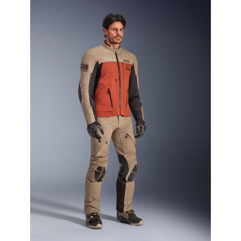 Alpinestars AMT-8 Stretch Drystar XF motoros kabát barna-narancssárga-fekete