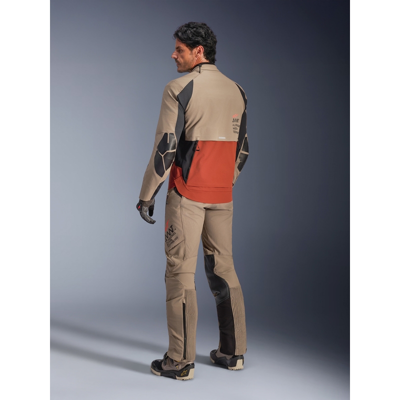 Alpinestars AMT-8 Stretch Drystar XF motoros kabát barna-narancssárga-fekete