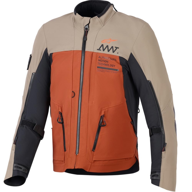 Alpinestars AMT-8 Stretch Drystar XF motoros kabát barna-narancssárga-fekete