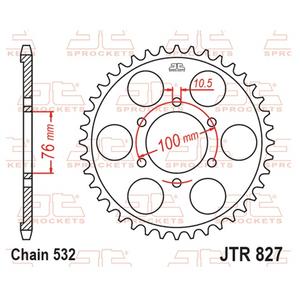 Csillagkerék JT JTR 827-43 43 fogak,532