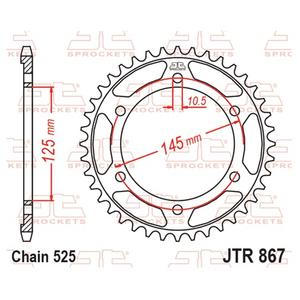 Csillagkerék JT JTR 867-44 44 fogak,525