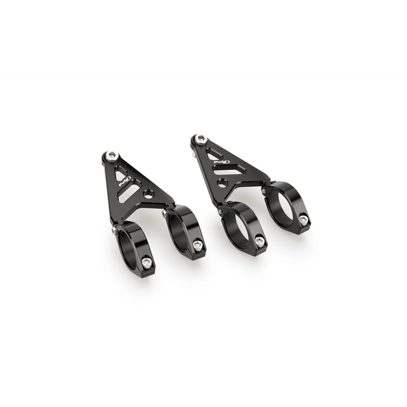 Clamp set PUIG LUMEN LED d 35-37cm + suport for headlights fekete