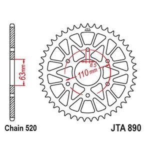 Alumínium csillagkerék JT JTA 890-44ORG 44 fogak narancssárga