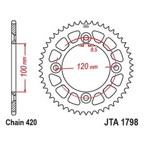 Alumínium csillagkerék JT JTA 1798-47BLK 47)T, nt((420 fekete