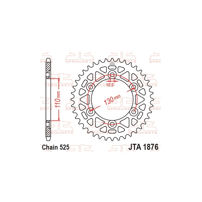 Alumínium csillagkerék JT 47 fogak,525 arany