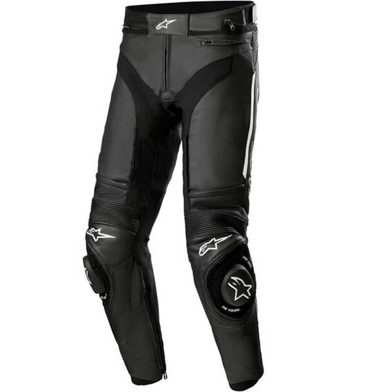 Kožené kalhoty na motorku Alpinestars Missile 3 černo-bílé