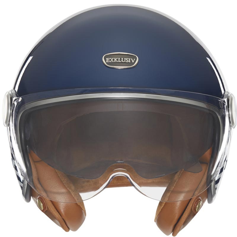 Otevřená helma na motorku NOX Exklusiv Smart 2 Marina modro-bílá