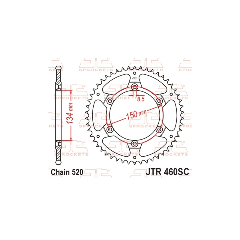 Csillagkerék JT 51 fogak,520 Self Cleaning Lightweight