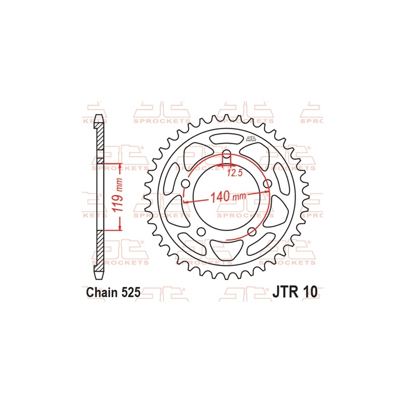 Csillagkerék JT 45 fogak,525
