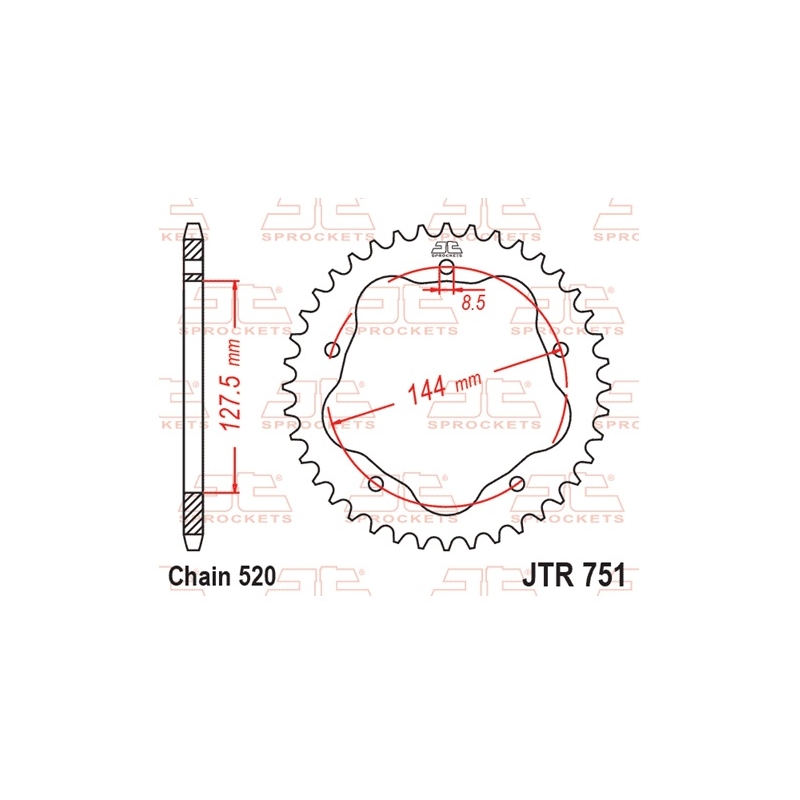 Csillagkerék JT 43 fogak,520