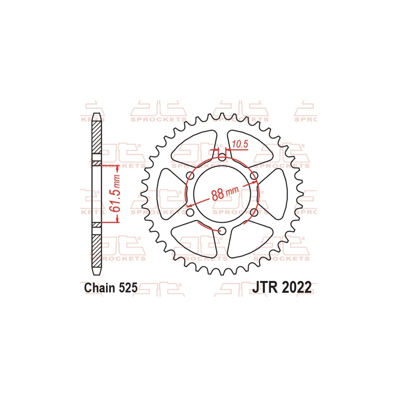 Csillagkerék JT 38 fogak,525